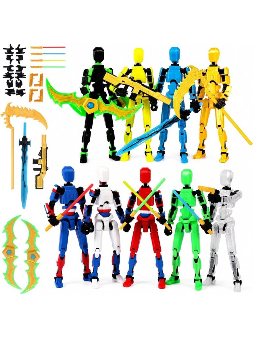 9-Pack 3D Action Figures - Multi-Jointed Movable Toys for Collectors & Kids